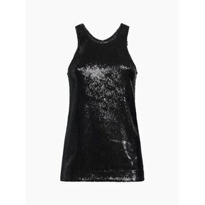 Toteme Women Black Sequin Curved Tank Top